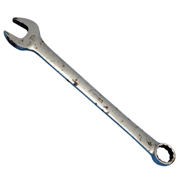 Snap-on Combination Wrench 7/8 Inch 12 Point Box End‎ Open End Vintage Mechanic - Picture 1 of 9